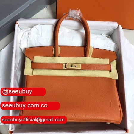 Hermes Birkin 35cm Togo leather Handbags Orange