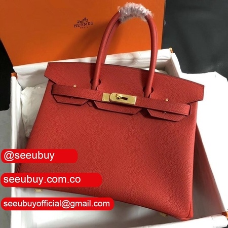 Hermes Birkin 35cm Togo leather Handbags Red