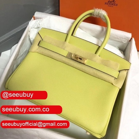 Hermes Birkin 35cm Togo leather Handbags Yellow