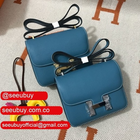 Hermes Constance Bag 18cm Epsom Leather Blue