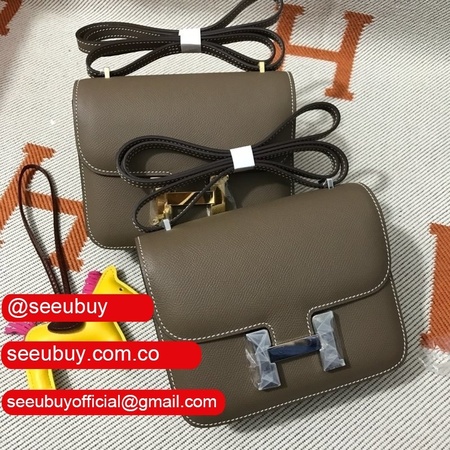 Hermes Constance Bag 18cm Epsom Leather Dark grey