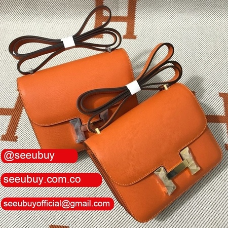 Hermes Constance Bag 18cm Epsom Leather Orange