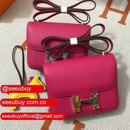 Hermes Constance Bag 18cm Epsom Leather Rose