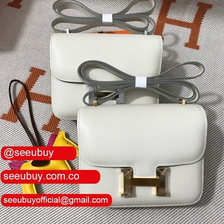 Hermes Constance Bag 18cm Epsom Leather White