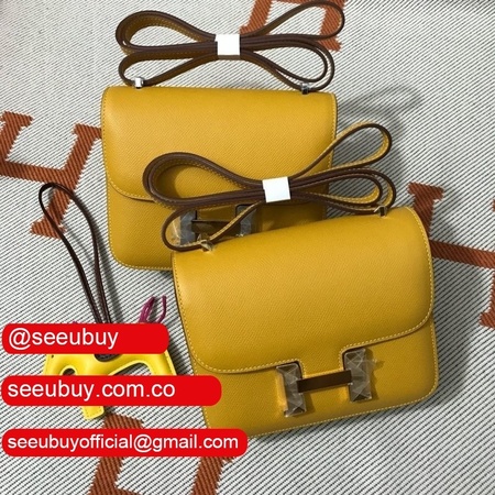 Hermes Constance Bag 18cm Epsom Leather Yellow