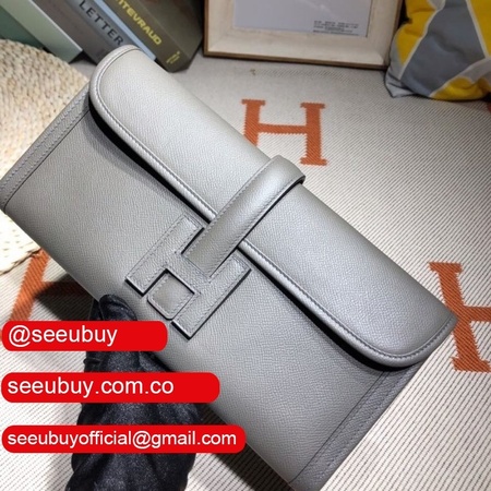 Hermes Outlet Jige 29cm Epsom Leather Grey