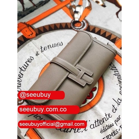 Hermes Replica Bags Jige 29cm Epsom Leather Gray