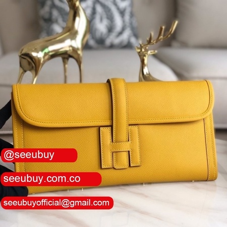 High Quality AAA Replica Hermes Jige 29cm Epsom Leather Yellow