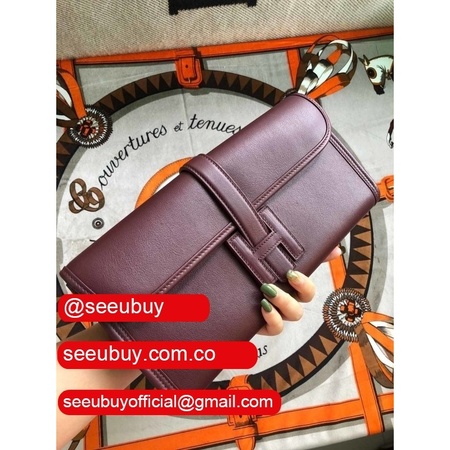 Top quality Fake Hermes Jige 29cm Swift Leather Win-red