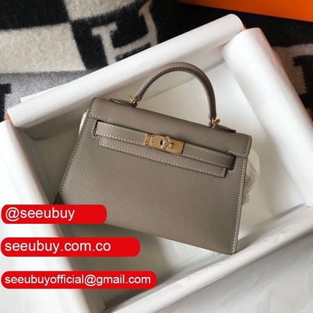 AAA Replica Hermes Mini Kelly Grey Bags