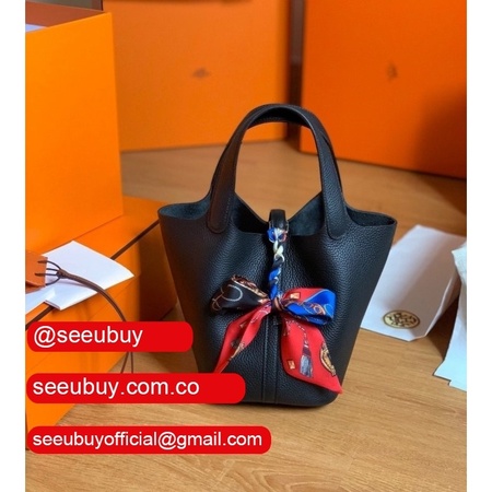 Buy Hermes Replica Handbags Picotin Black Bag