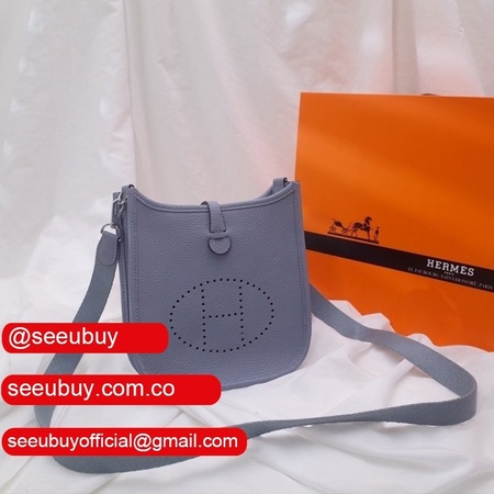 Gray Hermes Replica Evelyne Mini TPM Taurillon Clemence