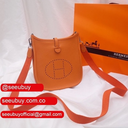 Hermes Bags Replica Mini Evelyne Orange