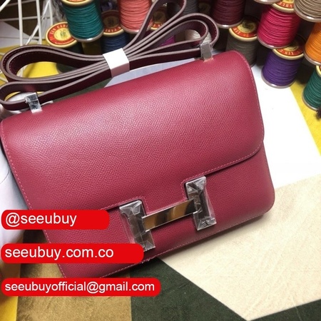 Hermes Constance Bag 23cm Epsom Leather Burgundy