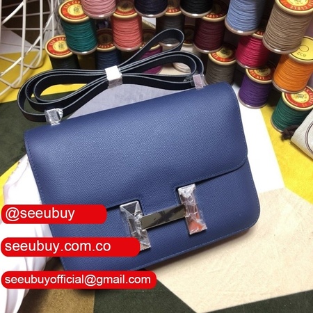 Hermes Constance Bag 23cm Epsom Leather dark blue