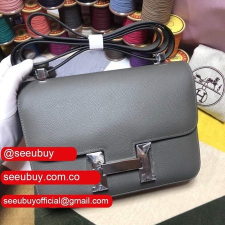 Hermes Constance Bag 23cm Epsom Leather Dark Grey