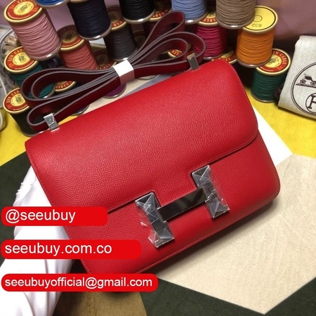 Hermes Constance Bag 23cm Epsom Leather Red