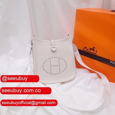 Hermes Evelyne Handbags Replica White