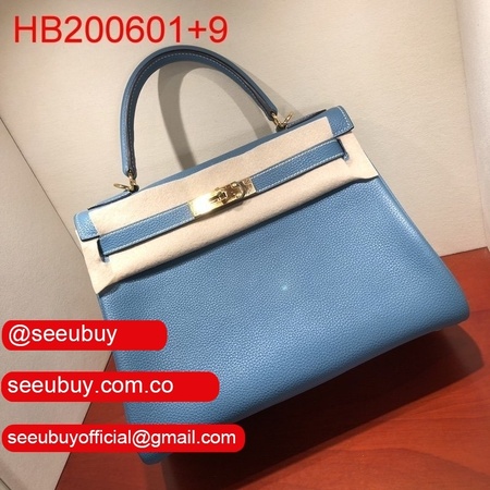 Hermes Kelly 32cm Togo leather Blue