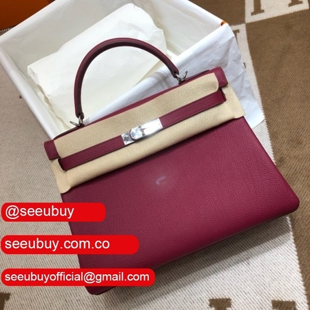 Hermes Kelly 32cm Togo leather Burgundy