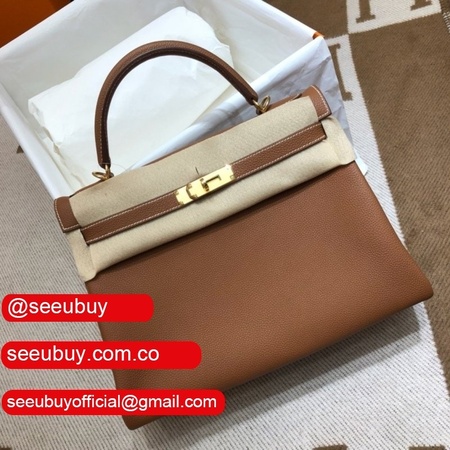 Hermes Kelly 32cm Togo leather Camel