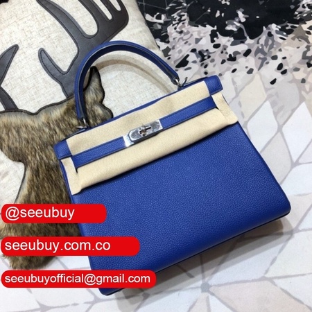 Hermes Kelly 32cm Togo leather E-blue