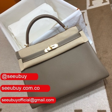 Hermes Kelly 32cm Togo leather Grey