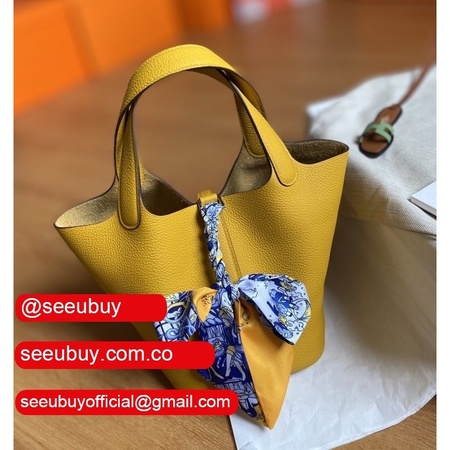 hermes Luxury picotin Yellow replica bags cheap bracelets