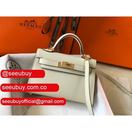 Replica Hermes Apricot Mini Kelly Handbag Epsom leather