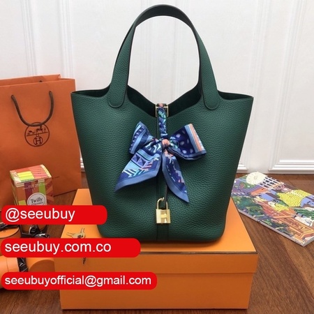 Cheap Hermes Outlet Online Dark Green Picotin Bag