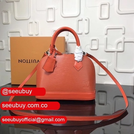 epi leather alma bb noir cheap m40301 orange