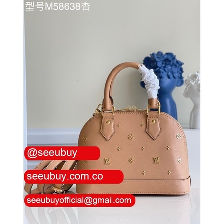 luxury alma bb monogram metal m58638 beige aaa+ handbags