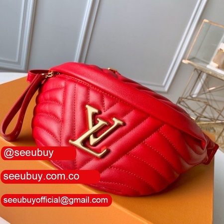 aaa+ women's new wave leather bum m53750 red bag