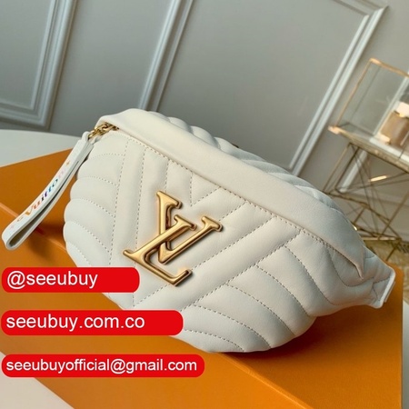 replica women's new wave leather bum m53750 beige bag