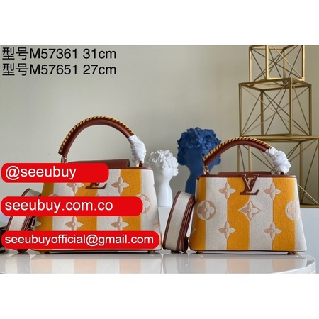 replica m48865 capucines embroidery with orange brown