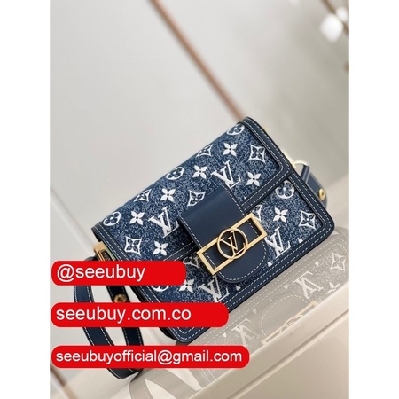 designer replica dauphine m59716 bag denim blue 2022