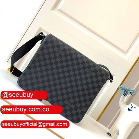 luxury district mm damier graphite canvas n40350 grey