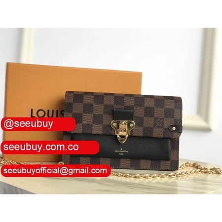 replica vavin chain wallet damier ebene n60221 brown