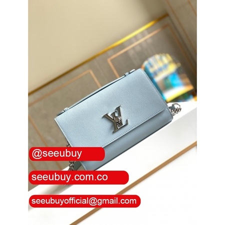 fake clutch lockme m56136 olympe blue leather