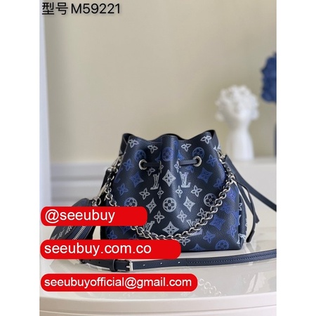 m59552 replica bella mahina leather navy blue bag