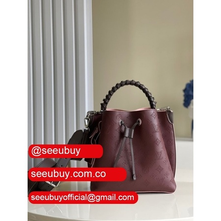 replica wine-red m55906 muria mahina leather handbags