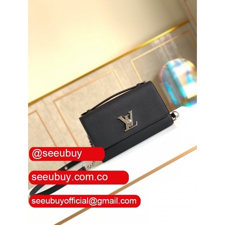 replicas clutch lockme m56088 black leather