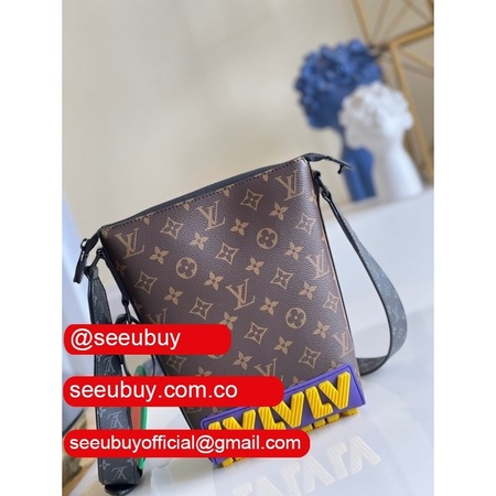 fake cruiser messenger monogram other m57966 brown