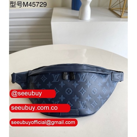 replica china m45729 discovery bumbag pm monogram shadow blue bags