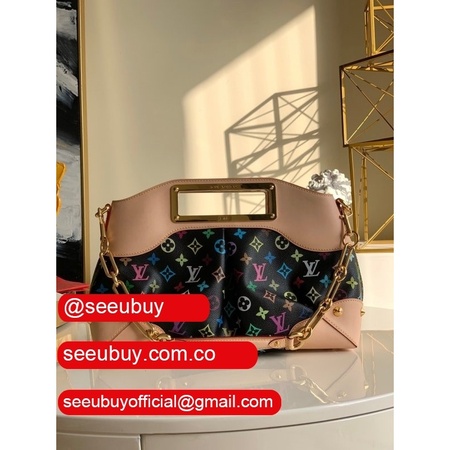 aaa+ m40255 judy shoulder monogram multicolor bag