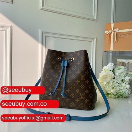 luxury monogram canvas and leather handbag neonoe m43569