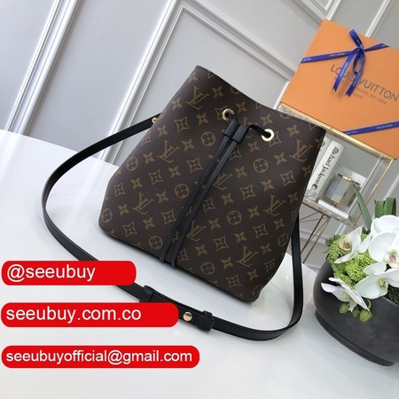 top quality monogram canvas leather handbag neonoe m44020