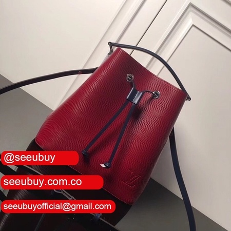 top quality neonoe lockme bucket m54366 crimson