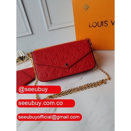 7 star m63770 red replica monogram leather pochette