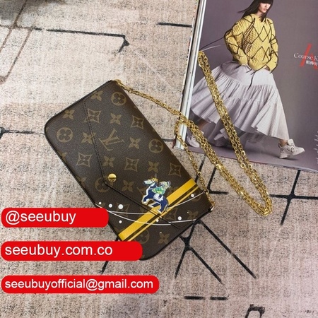 7 star replica monogram canvas felicie chain m61276